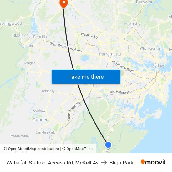 Waterfall Station, Access Rd, McKell Av to Bligh Park map