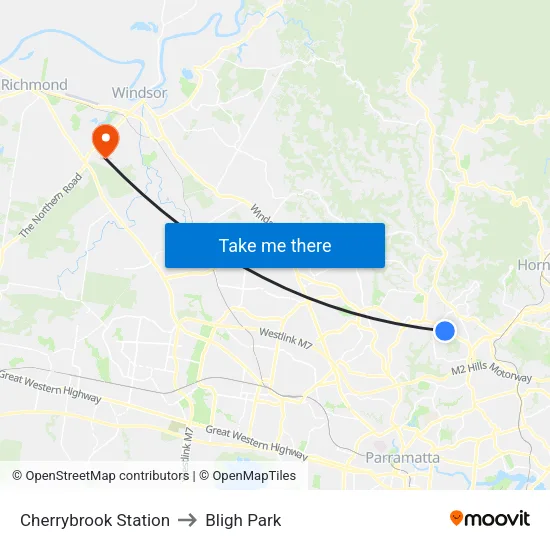 Cherrybrook Station to Bligh Park map