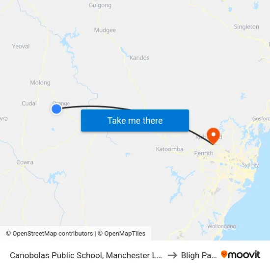 Canobolas Public School, Manchester Lane to Bligh Park map