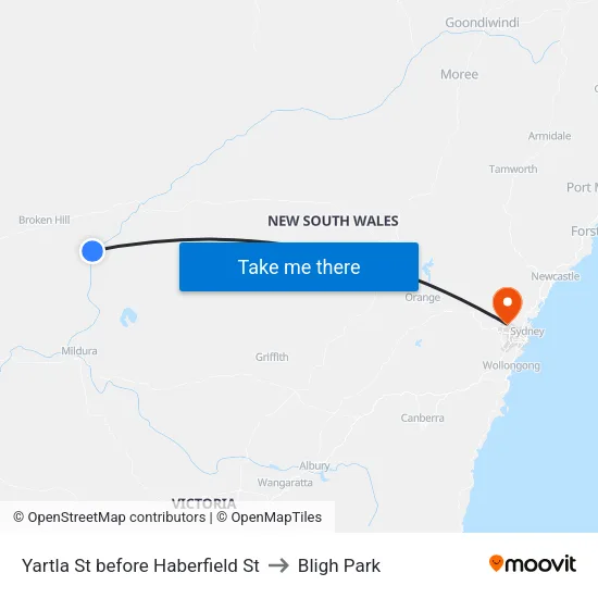 Yartla St before Haberfield St to Bligh Park map