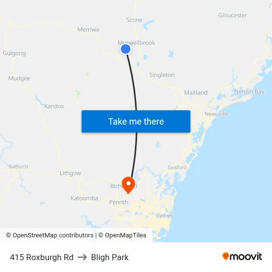 415 Roxburgh Rd to Bligh Park map