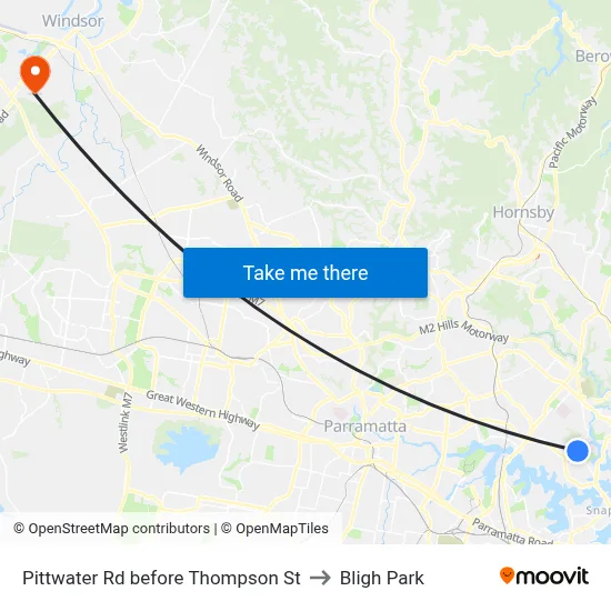 Pittwater Rd before Thompson St to Bligh Park map