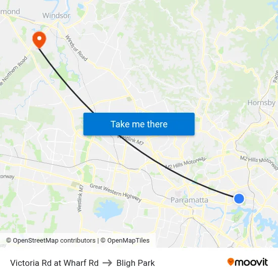 Victoria Rd at Wharf Rd to Bligh Park map