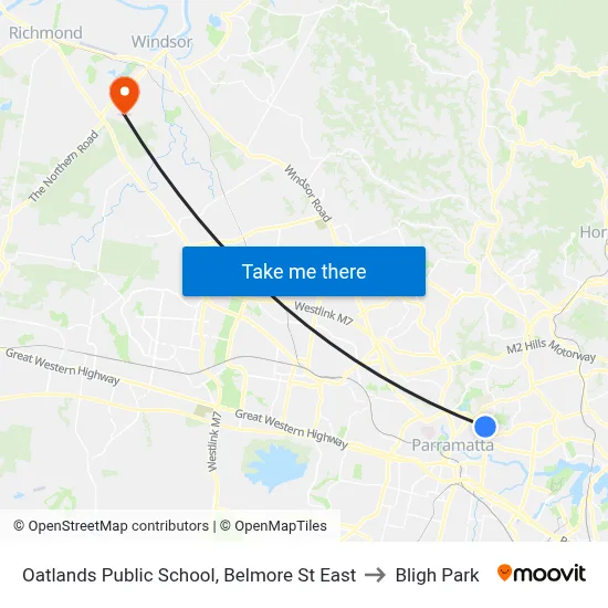 Oatlands Public School, Belmore St East to Bligh Park map
