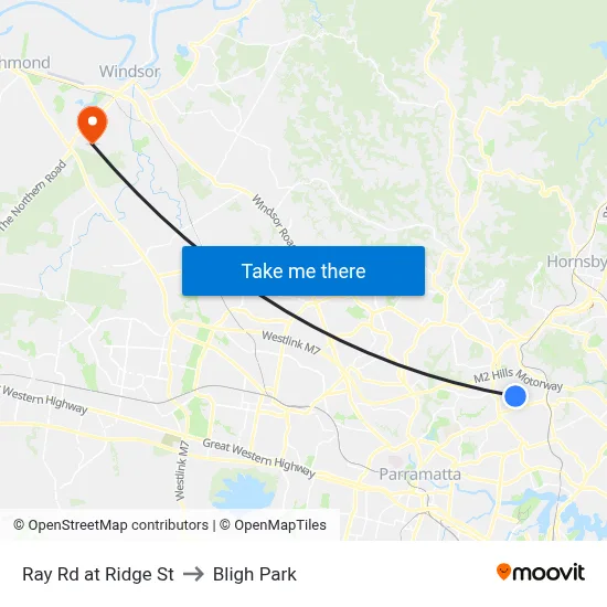 Ray Rd at Ridge St to Bligh Park map