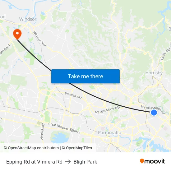 Epping Rd at Vimiera Rd to Bligh Park map