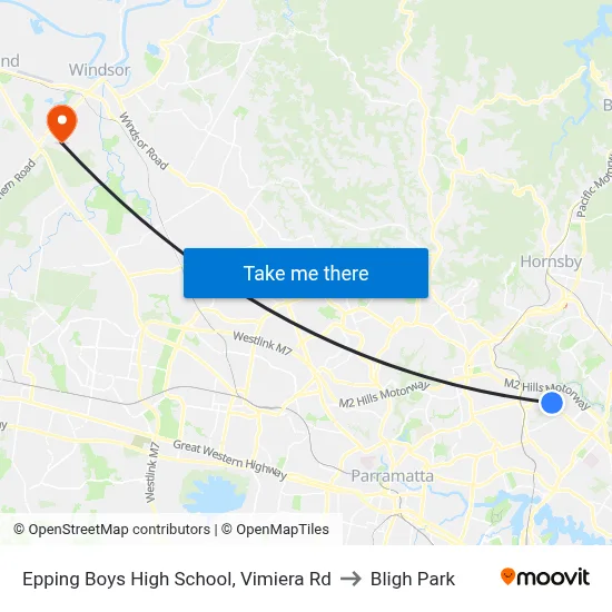 Epping Boys High School, Vimiera Rd to Bligh Park map