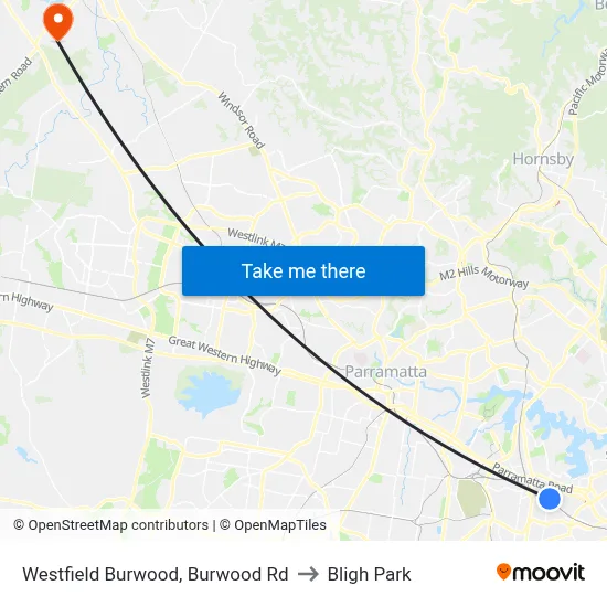 Westfield Burwood, Burwood Rd to Bligh Park map