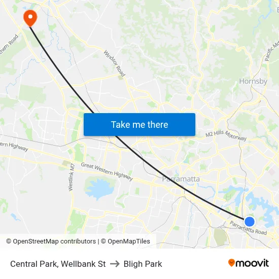Central Park, Wellbank St to Bligh Park map