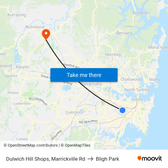Dulwich Hill Shops, Marrickville Rd to Bligh Park map