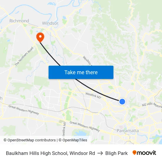 Baulkham Hills High School, Windsor Rd to Bligh Park map