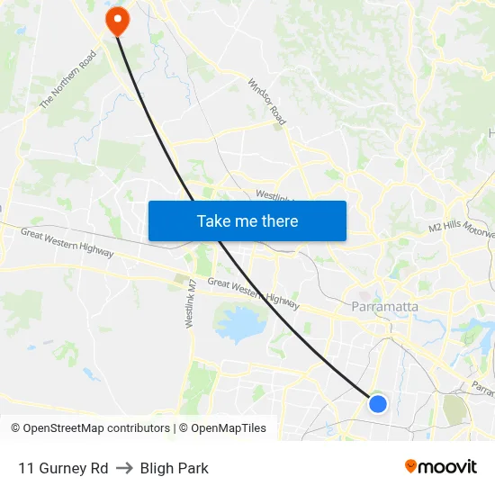 11 Gurney Rd to Bligh Park map