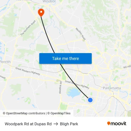 Woodpark Rd at Dupas Rd to Bligh Park map