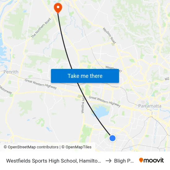 Westfields Sports High School, Hamilton Rd to Bligh Park map