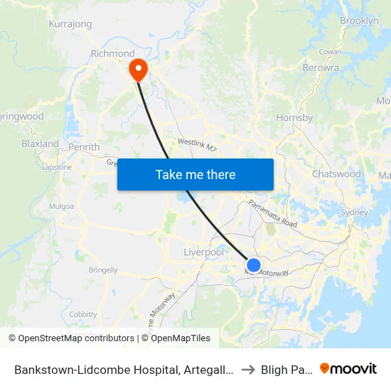 Bankstown-Lidcombe Hospital, Artegall St to Bligh Park map