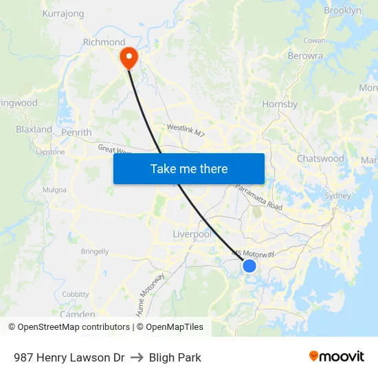 987 Henry Lawson Dr to Bligh Park map