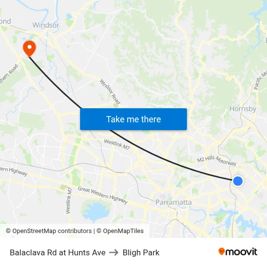 Balaclava Rd at Hunts Ave to Bligh Park map