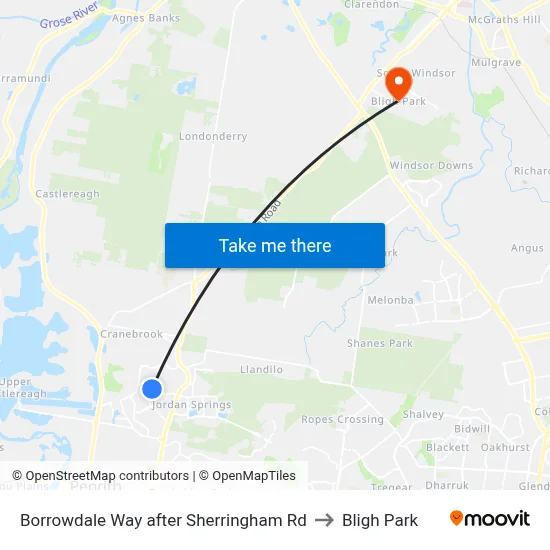 Borrowdale Way after Sherringham Rd to Bligh Park map