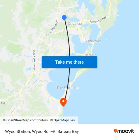 Wyee Station, Wyee Rd to Bateau Bay map