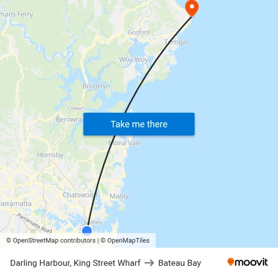 Darling Harbour, King Street Wharf to Bateau Bay map