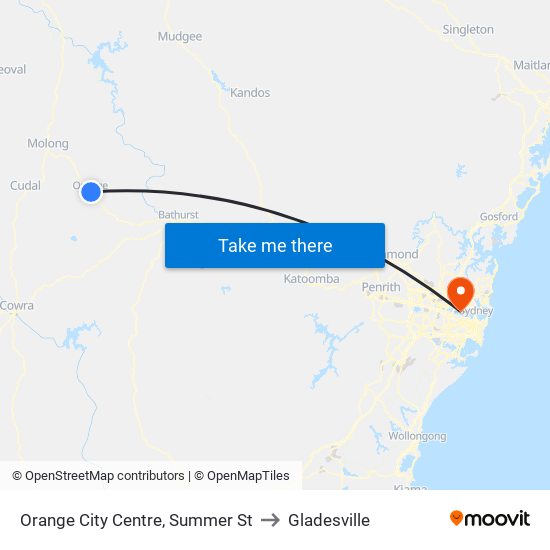 Orange City Centre, Summer St to Gladesville map