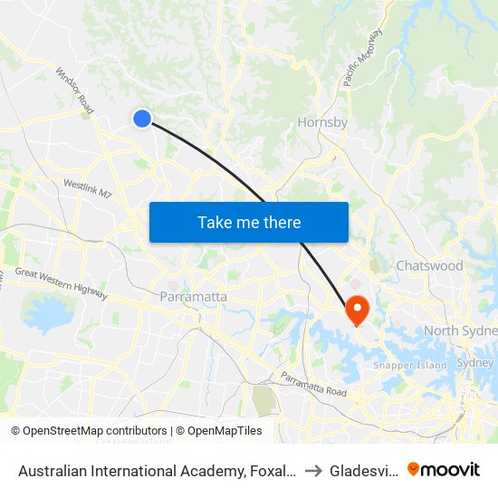 Australian International Academy, Foxall Rd to Gladesville map