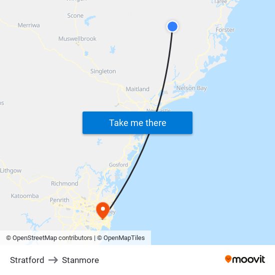 Stratford to Stanmore map