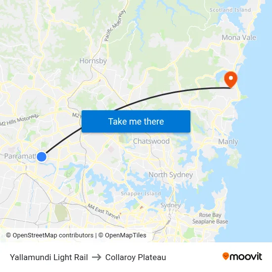 Yallamundi Light Rail to Collaroy Plateau map