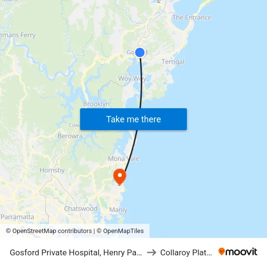 Gosford Private Hospital, Henry Parry Dr to Collaroy Plateau map