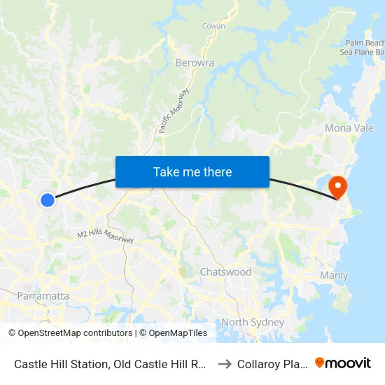 Castle Hill Station, Old Castle Hill Rd, Stand E to Collaroy Plateau map