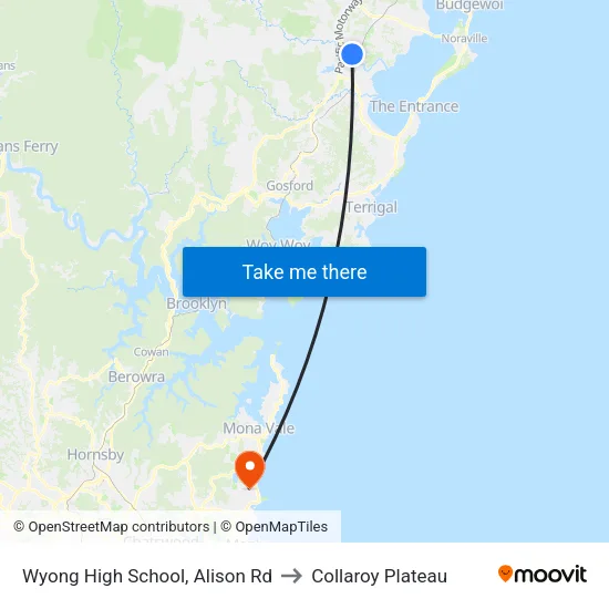 Wyong High School, Alison Rd to Collaroy Plateau map