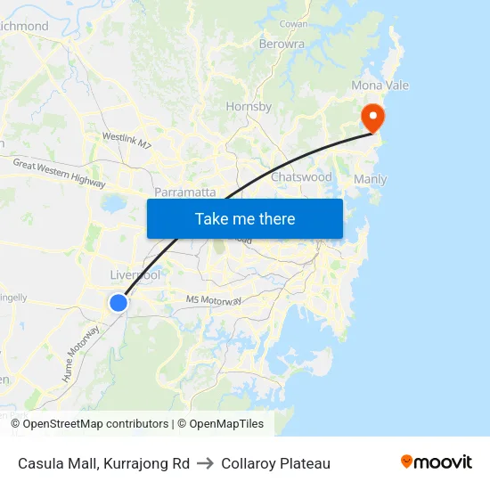 Casula Mall, Kurrajong Rd to Collaroy Plateau map