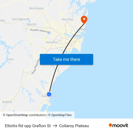 Elliotts Rd opp Grafton St to Collaroy Plateau map