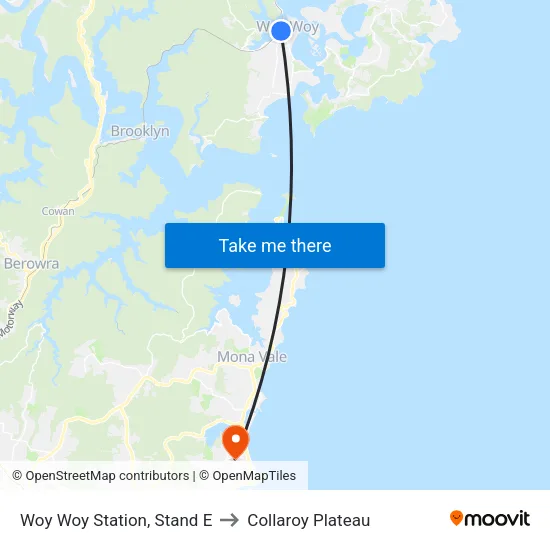 Woy Woy Station, Stand E to Collaroy Plateau map