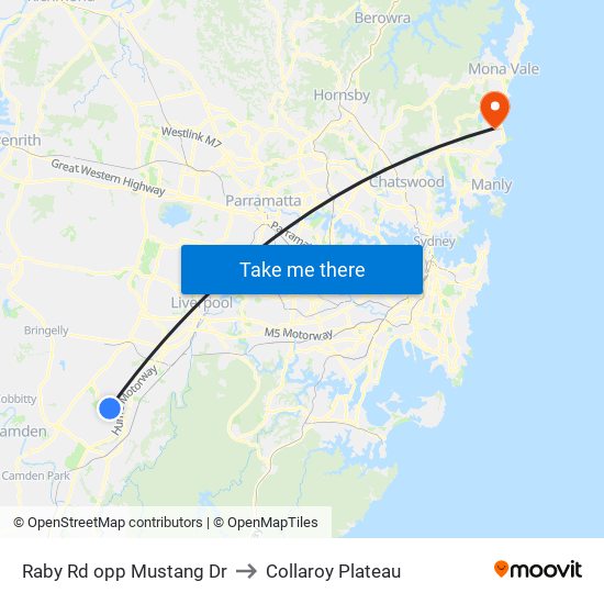 Raby Rd opp Mustang Dr to Collaroy Plateau map