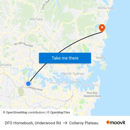 DFO Homebush, Underwood Rd to Collaroy Plateau map