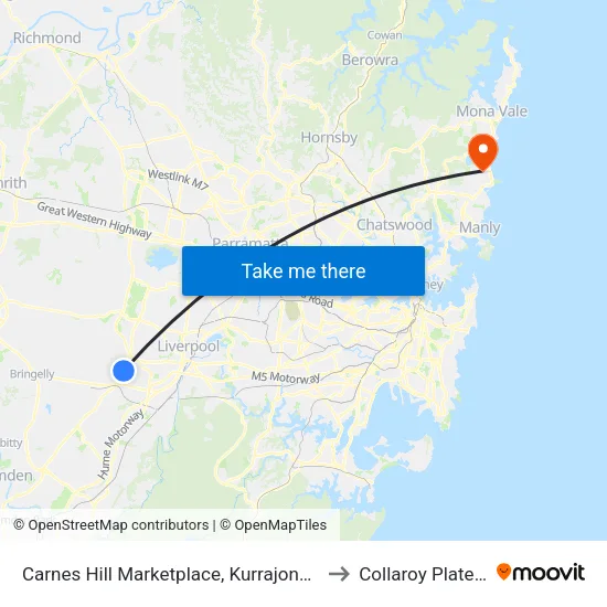 Carnes Hill Marketplace, Kurrajong Rd to Collaroy Plateau map