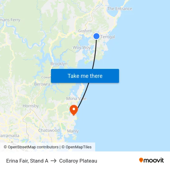 Erina Fair, Stand A to Collaroy Plateau map