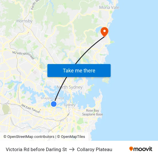 Victoria Rd before Darling St to Collaroy Plateau map
