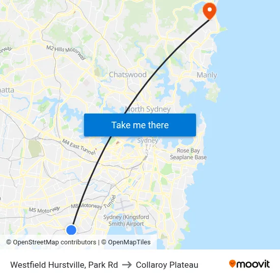Westfield Hurstville, Park Rd to Collaroy Plateau map