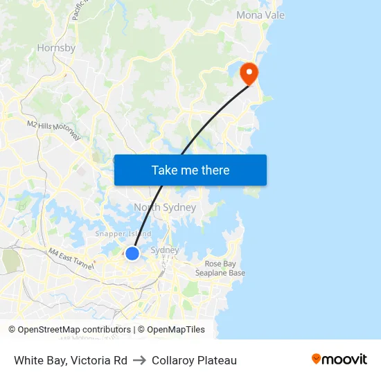 White Bay, Victoria Rd to Collaroy Plateau map