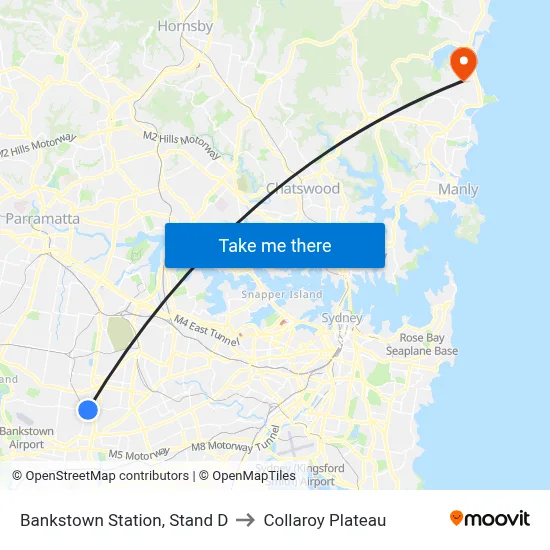 Bankstown Station, Stand D to Collaroy Plateau map