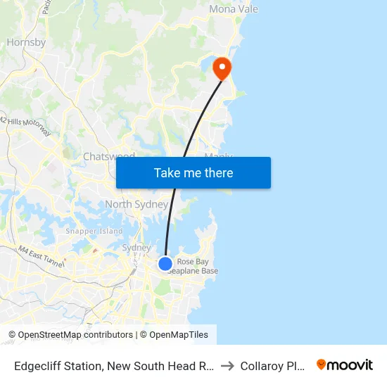 Edgecliff Station, New South Head Rd, Stand N to Collaroy Plateau map