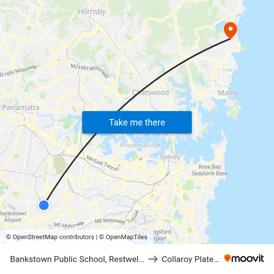 Bankstown Public School, Restwell St to Collaroy Plateau map