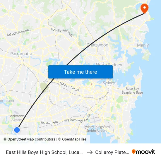 East Hills Boys High School, Lucas Rd to Collaroy Plateau map