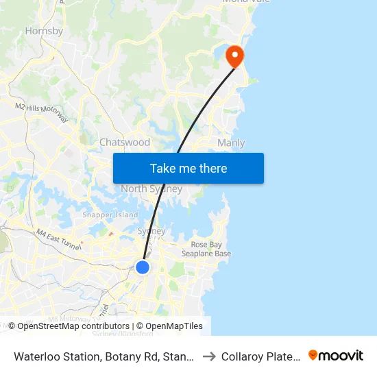 Waterloo Station, Botany Rd, Stand B to Collaroy Plateau map