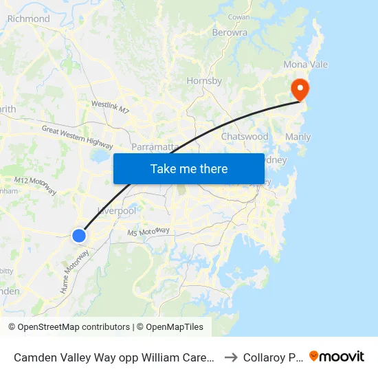 Camden Valley Way opp William Carey Christian School to Collaroy Plateau map
