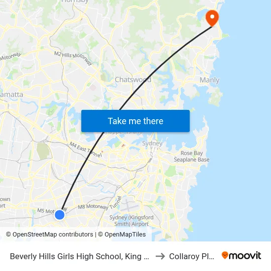 Beverly Hills Girls High School, King Georges Rd to Collaroy Plateau map