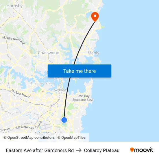 Eastern Ave after Gardeners Rd to Collaroy Plateau map