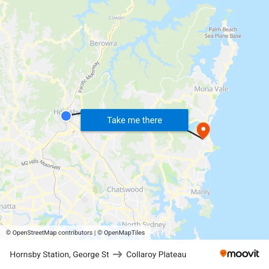 Hornsby Station, George St to Collaroy Plateau map